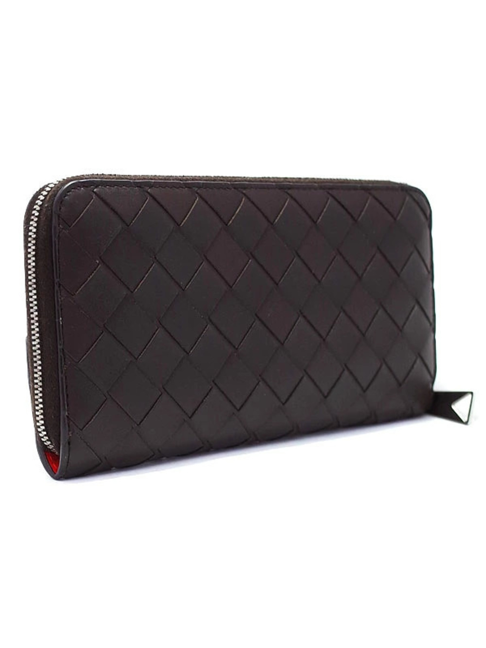 Bottega Veneta Zip Intrecciato Round Long Wallet Zipper Around Black